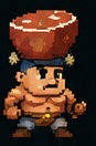 Meathead at level 99, a legend with an enormous meat hat